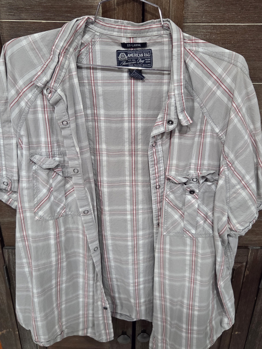 American Rag Mens Casual Button Up Shirt Size XXL Plaid Print